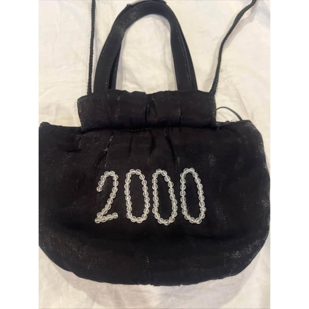 Studio 18‎ Vintage Y2K 2000 Beaded Black Shimmer Mini Bag Crossbody Handbag